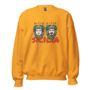 Felpa girocollo Unisex "Sicilia" con Teste di Moro