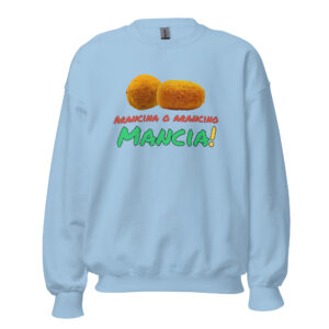 Felpa girocollo Unisex "Mancia" con arancina/o