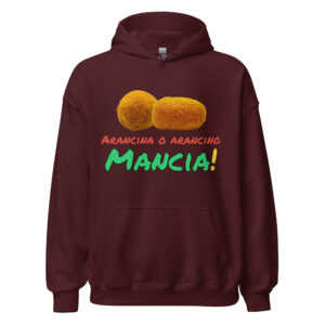Felpa con cappuccio Unisex "Mancia" con arancina/o