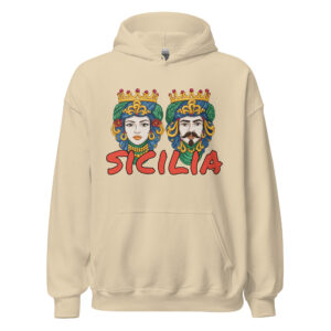 Felpa con cappuccio Unisex "Sicilia" con Teste di Moro