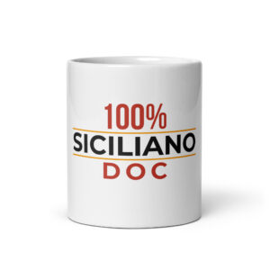 Tazza bianca lucida "100% Siciliano DOC"