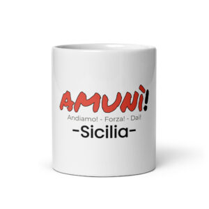 Tazza bianca lucida "Amunì"