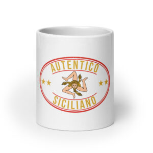 Tazza bianca lucida "Autentico Siciliano"